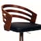 Armen Living Adele Adjustable Height Swivel Black Faux Leather and Walnut Wood Bar Stool with Chrome Base LCADSWBABLWA - alternate 2